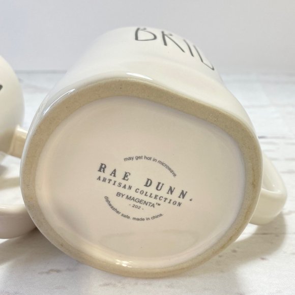 Rae Dunn Groom and Bride Coffee Mugs Artisan Collection Set of 2 - Picture 9 of 12